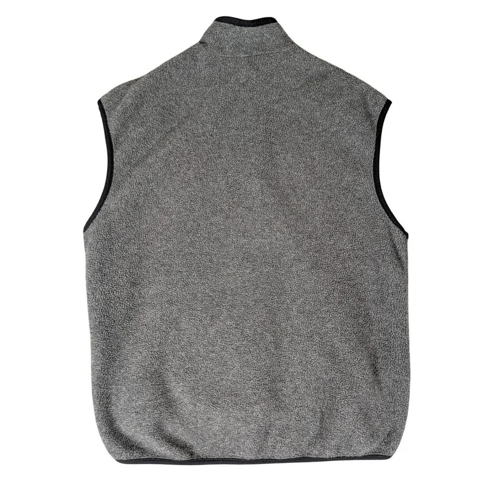 The North Face Mens Gray Full Zip Fleece Vest Mock Neck Made in USA RN 61661